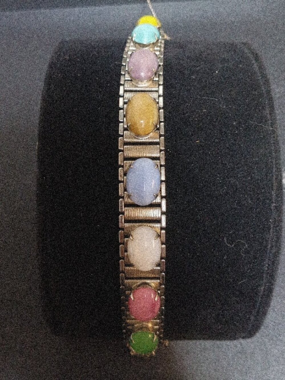 Vtg SARAH COVENTRY Party Pastels Bracelet, Silvertone (R-66)